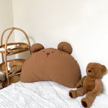 [正韓Hello HiZoo] 純手工製動物造型純棉柔感兒童枕/防蟎枕/透氣枕/健康枕-Hi Bear 熊熊-HH032-