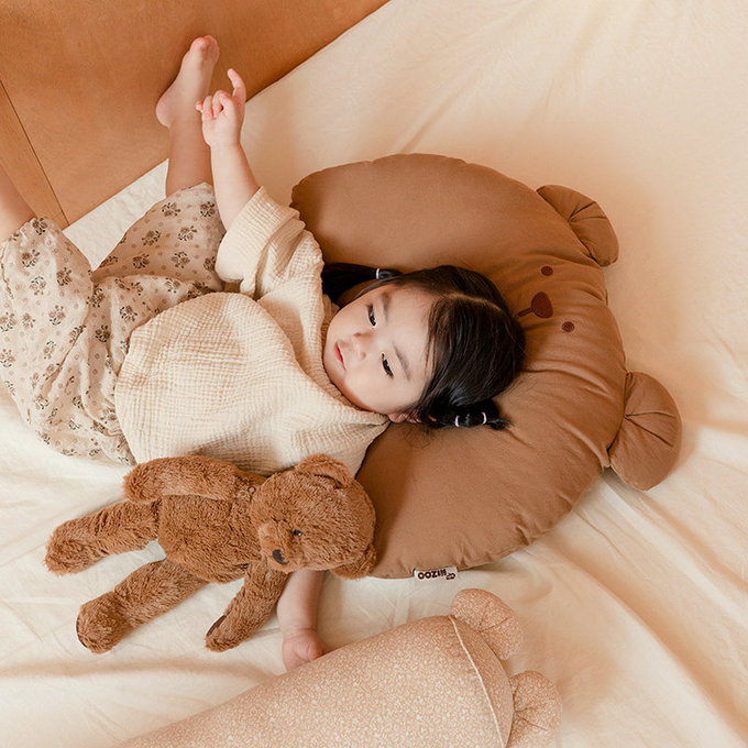 [正韓Hello HiZoo] 純手工製動物造型純棉柔感兒童枕/防蟎枕/透氣枕/健康枕-Hi Bear 熊熊-HH032