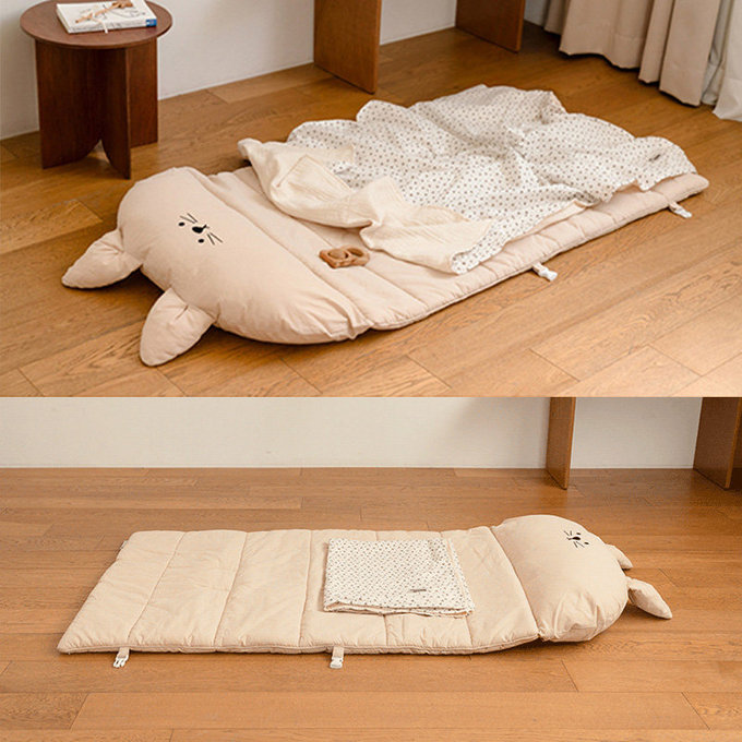 [正韓Hello HiZoo] 純手工製純棉柔感便攜式動物兒童睡袋(枕頭+睡墊+被子)-Hi Bunny 兔兔-HH038