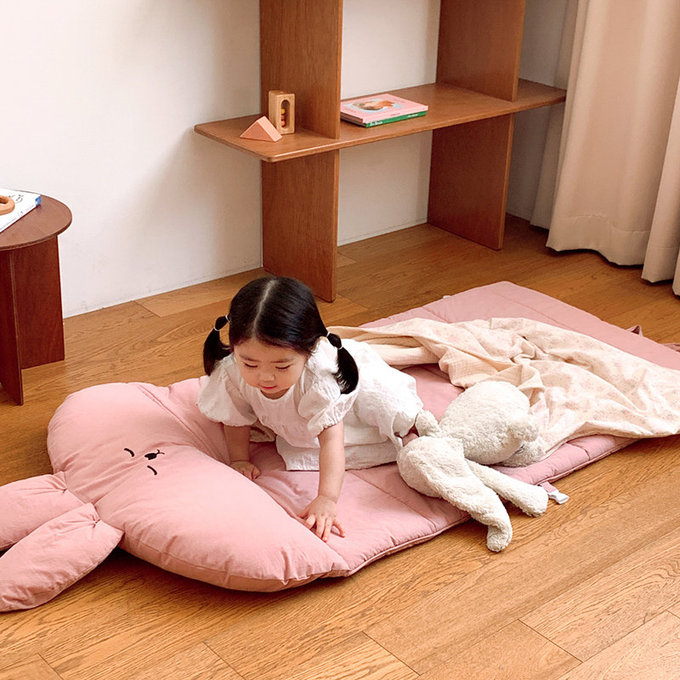 [正韓Hello HiZoo] 純手工製純棉柔感便攜式動物兒童睡袋(枕頭+睡墊+被子)-Hi Bunny 兔兔-HH038