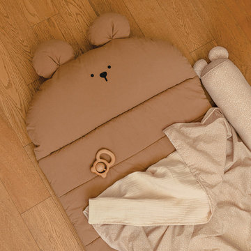 [正韓Hello HiZoo] 純手工製純棉柔感便攜式動物兒童睡袋(枕頭+睡墊+被子)-Hi Bear 熊熊-HH039(結團後出貨)-
