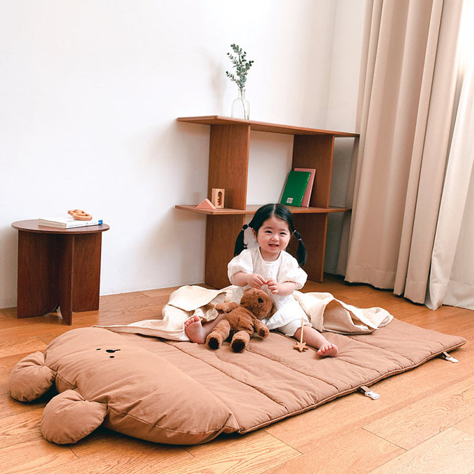 正韓Hello HiZoo_純手工製純棉柔感便攜式動物兒童睡袋(枕頭+睡墊+被子)-Hi Bear 熊熊-HH039