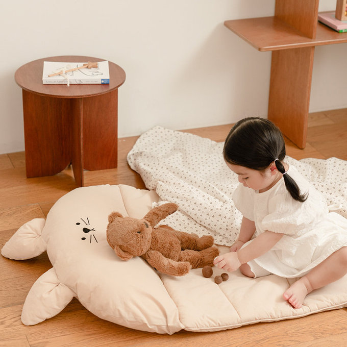 [正韓Hello HiZoo] 純手工製純棉柔感便攜式動物兒童睡袋(枕頭+睡墊+被子)-Hi Cat 貓貓-HH040