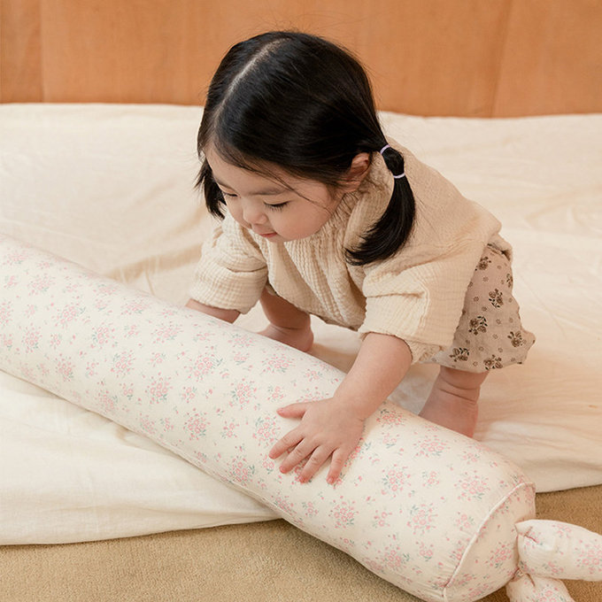 [正韓Hello HiZoo] 純手工製純棉柔感兒童長條抱枕/靠枕/睡眠輔助枕/側睡抱枕-Hi Bunny 兔耳-HH041