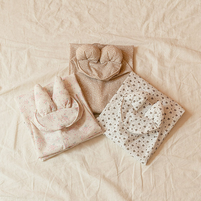 [正韓Hello HiZoo] 純手工製純棉柔感兒童長條抱枕/靠枕/睡眠輔助枕/側睡抱枕-Hi Bunny 兔耳-HH041