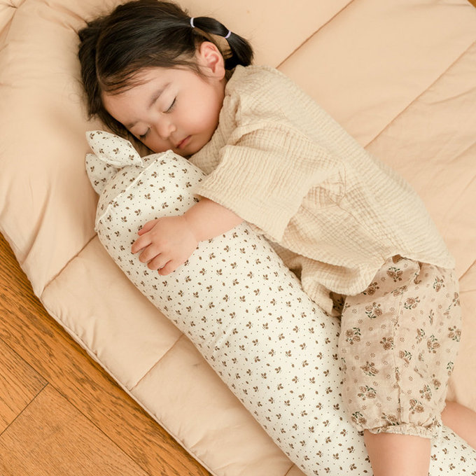 [正韓Hello HiZoo] 純手工製純棉柔感兒童長條抱枕/靠枕/睡眠輔助枕/側睡抱枕-Hi Cat 貓耳-HH043