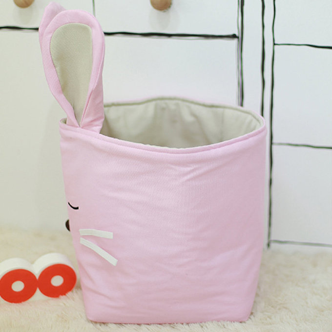 [正韓Hello HiZoo] 純手工製動物造型多功能收納籃 (摺疊收納箱/收納桶/置物籃/收納箱)-兔子-HH047