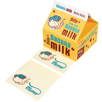 英國 Rex London 牛奶盒造型便條紙_香蕉牛奶_RL27425-rexlondon,紙,便條,便條紙,文具用品,推薦便條,推薦便條紙,趣味造型便條紙   
