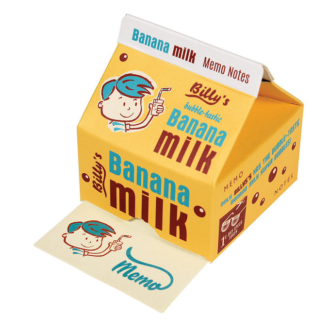 英國 Rex London 牛奶盒造型便條紙_香蕉牛奶_RL27425