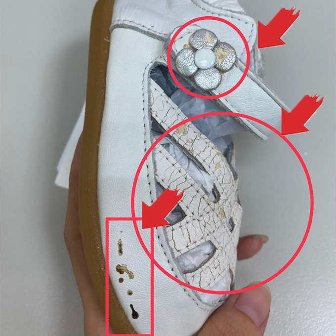 【福利品】英國 shooshoos 安全無毒真皮手工涼鞋/童鞋_純白小花編織涼鞋_102008  (B-51)