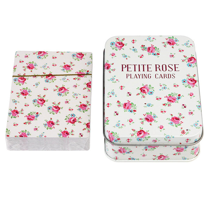 英國 Rex London 鐵盒裝塑膠撲克牌/紙牌_紅玫瑰_RL26689