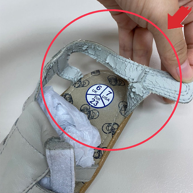 【福利品】英國 shooshoos 安全無毒真皮手工涼鞋/童鞋_灰色羅馬涼鞋_101090  (B-54)