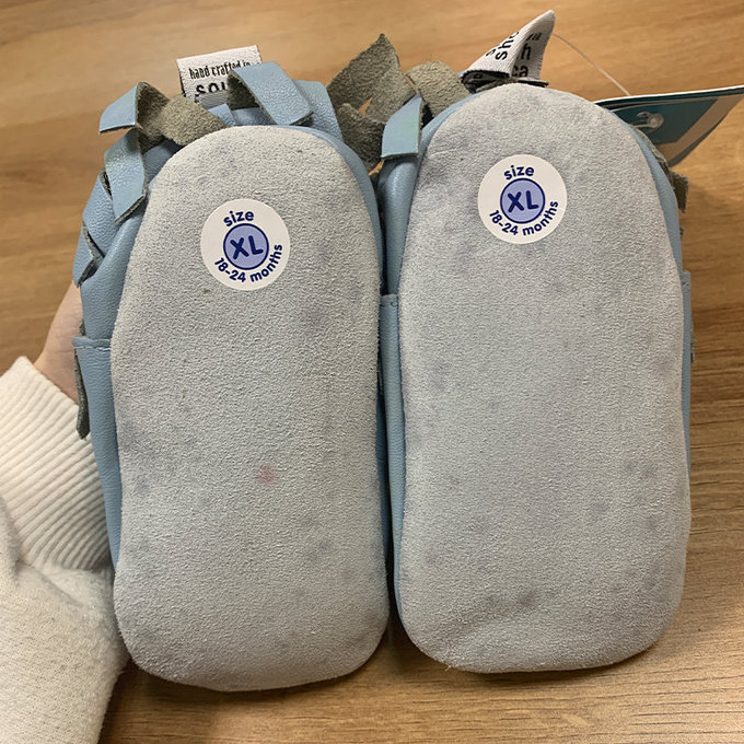 【福利品】英國 shooshoos英國 shooshoos 健康無毒真皮手工鞋/學步鞋/嬰兒鞋_藍色流蘇_102223 (A-63)