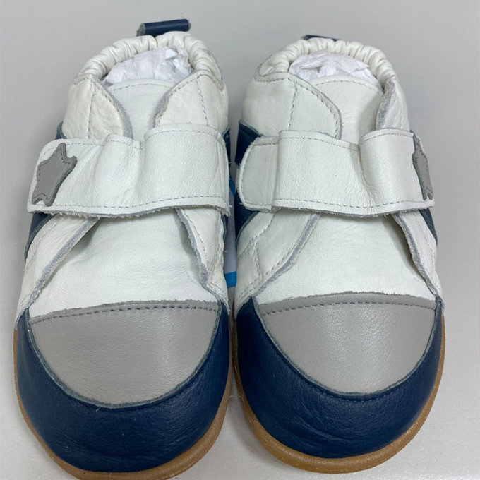 【福利品】英國 shooshoos 健康無毒真皮手工學步鞋/童鞋_白色小星星_101086  (7)