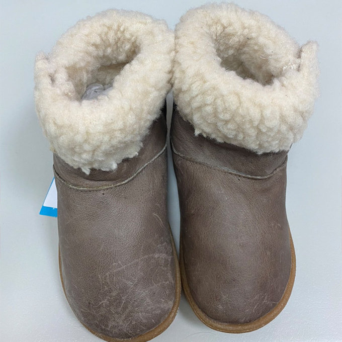 【福利品】 英國 shooshoos 健康無毒真皮手工童鞋/靴子_大地色短靴 (8)