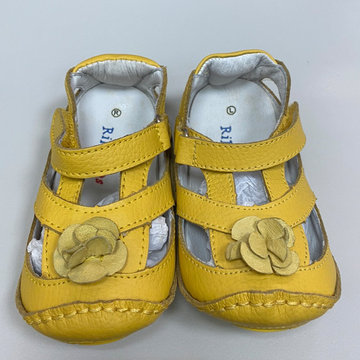 【福利品】美國 Rileyroos 手工真皮無毒學步鞋/童鞋/寶寶鞋/嬰兒鞋_艾莉森 陽光向日葵(1)-手工鞋,學步鞋,嬰兒鞋,Rileyroos