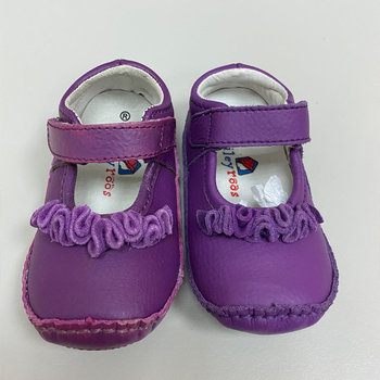 【福利品】美國 Rileyroos 手工真皮無毒學步鞋/童鞋/寶寶鞋/嬰兒鞋_紫色花朵(4)-