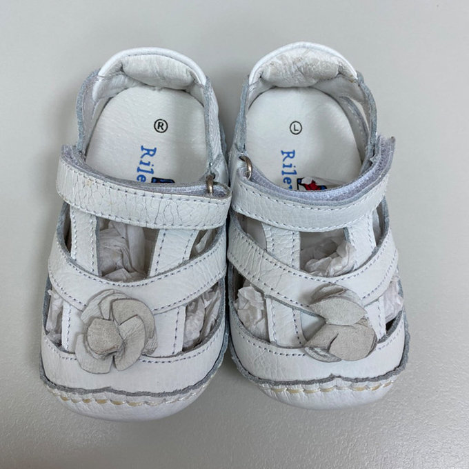【福利品】美國 Rileyroos 手工真皮無毒學步鞋/童鞋/寶寶鞋/嬰兒鞋_艾莉森_經典白(R-2)