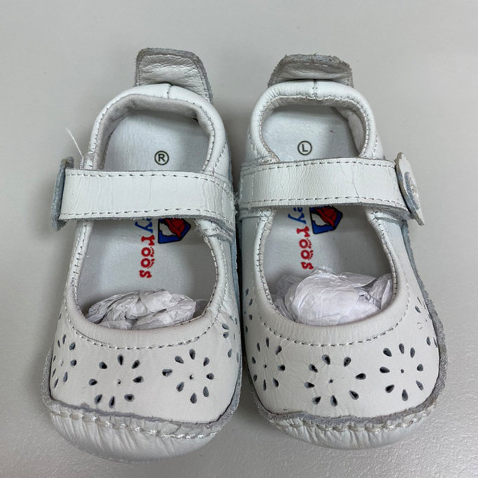 【福利品】美國 Rileyroos 手工真皮無毒學步鞋/童鞋/寶寶鞋/嬰兒鞋_瑪莉珍鞋 純潔白(R-10)