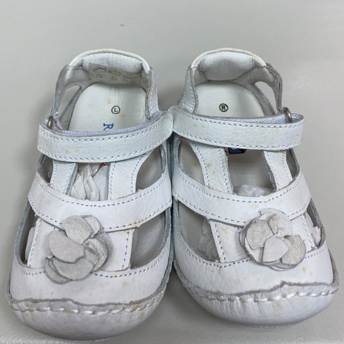 【福利品】美國 Rileyroos 手工真皮無毒學步鞋/童鞋/寶寶鞋/嬰兒鞋_艾莉森_經典白(R-11)