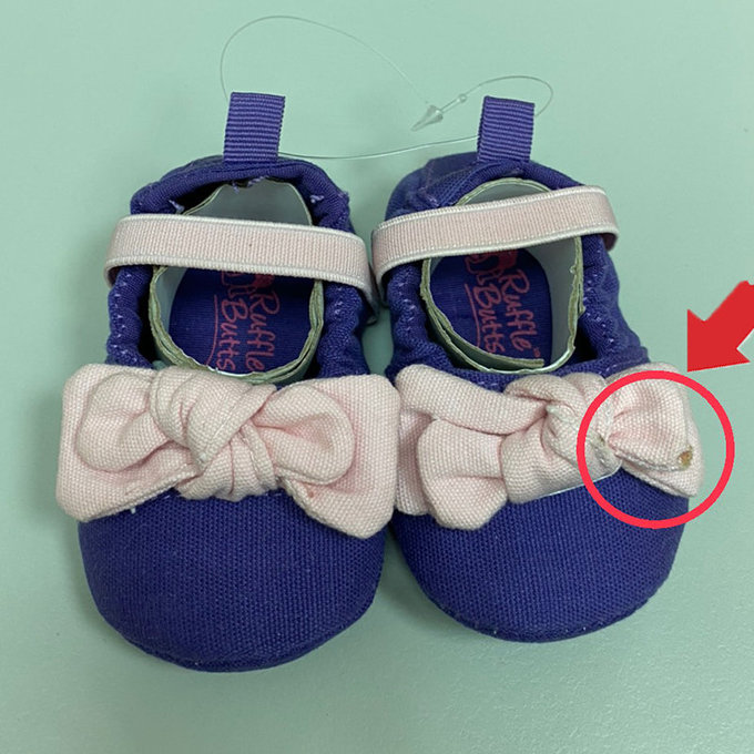 【福利品】美國 RuffleButts 純手工嬰兒鞋/寶寶鞋/學步鞋_粉蝴蝶(x-5)