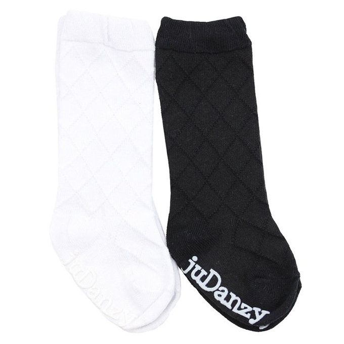 【福利品】美國 juDanzy長襪兩入組_黑/白(907)(x-7)