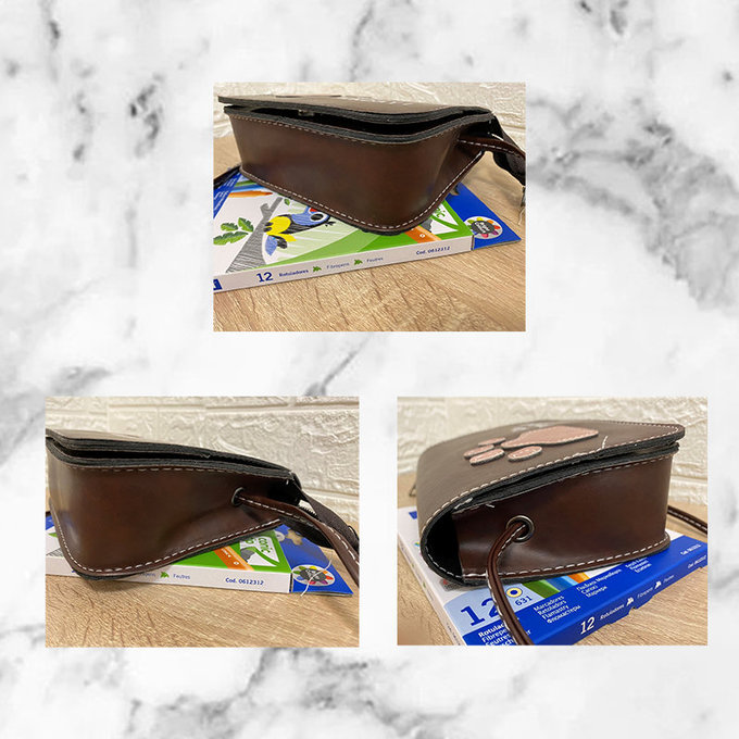 【福利品】韓版時尚單肩包包 側背包 休閒包 小方包－粉粉腳印(5)