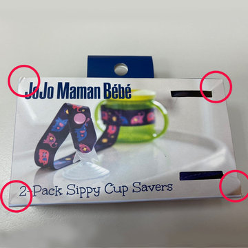 【福利品】英國 JoJo Maman BeBe 杯子/玩具防掉落帶兩件組_ 紫大象(JJD6122E)(J-14)-防掉落帶 , JoJo Maman BeBe 