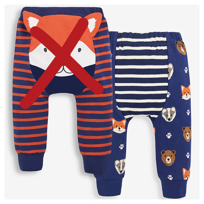 【福利品】英國 JoJo Maman BeBe 嬰幼兒屁屁圖案內搭褲/保暖襪_橘紋狐狸(JJE4434)(J-29)