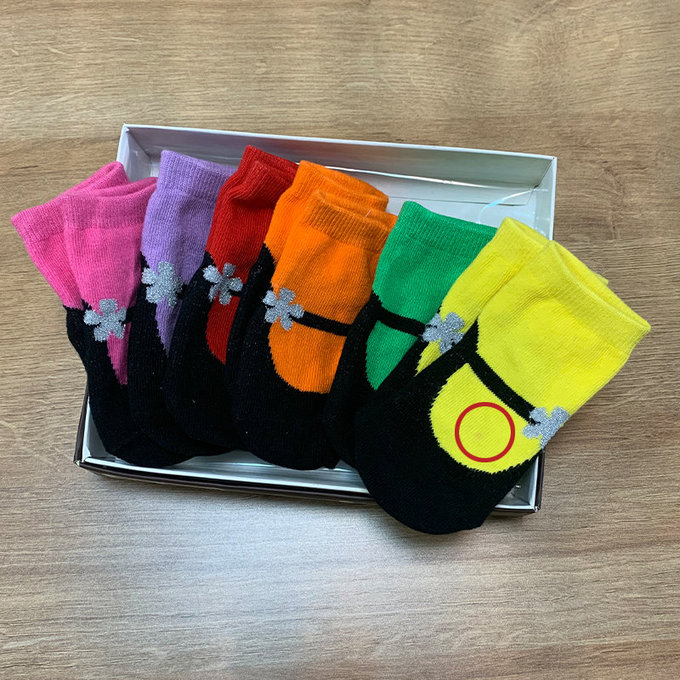 【福利品】美國 Jazzy Toes 時尚造型棉襪/止滑襪/假鞋襪/嬰兒襪_六入禮盒組_閃亮瑪莉珍襪(JT6-01)(JT-30)