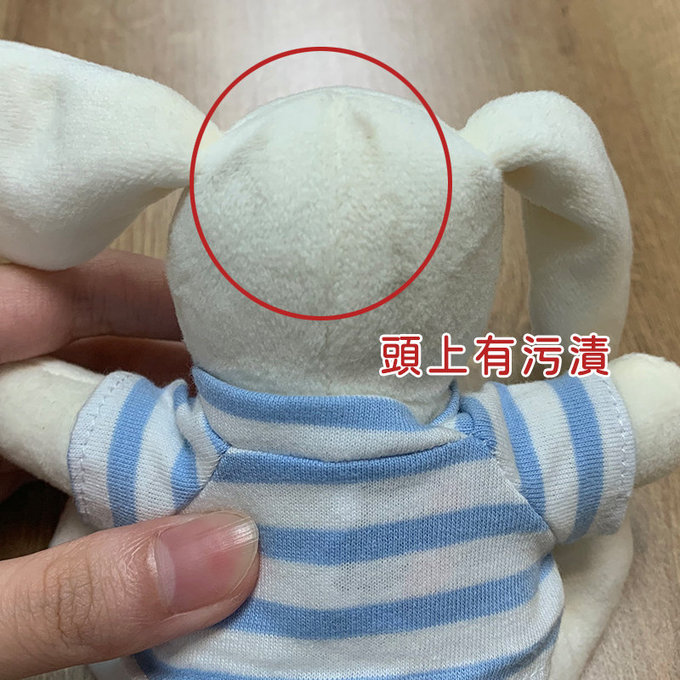 【福利品】英國 JoJo Maman BeBe 藍色兔寶寶玩偶 (JJB7108B)(J-34)