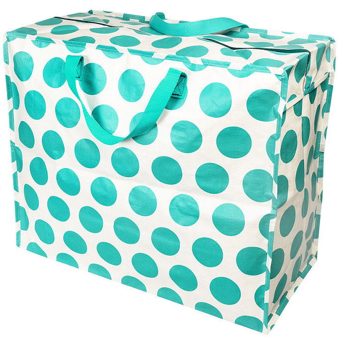 英國 Rex London 衣物/棉被超大多功能防水環保收納袋/萬用袋_青玉點點_RL29606