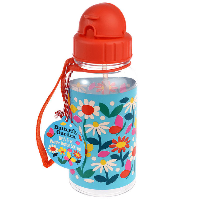 英國 Rex London 兒童 Tritan™ 吸管水瓶_蝴蝶花園(500ml)_RL29503