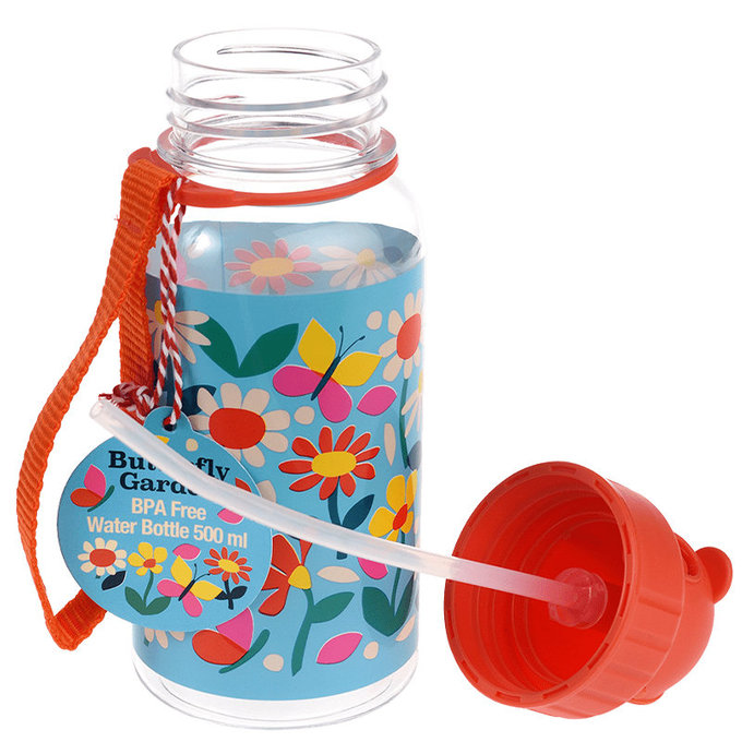 英國 Rex London 兒童 Tritan™ 吸管水瓶_蝴蝶花園(500ml)_RL29503