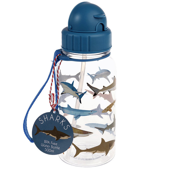英國 Rex London 兒童 Tritan™ 吸管水瓶_鯊魚(500ml)_RL29504