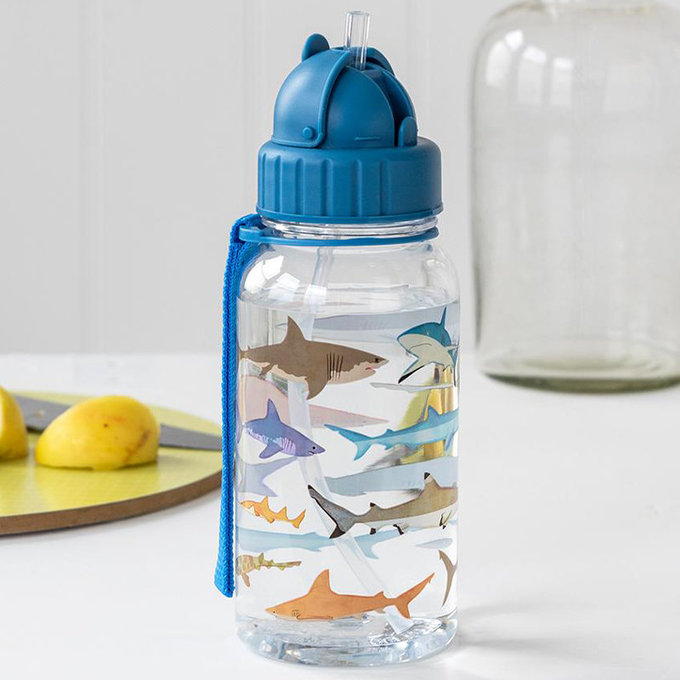 英國 Rex London 兒童 Tritan™ 吸管水瓶_鯊魚(500ml)_RL29504