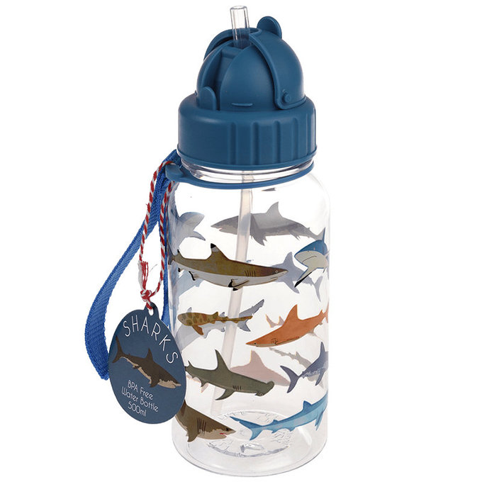 英國 Rex London 兒童 Tritan™ 吸管水瓶_鯊魚(500ml)_RL29504