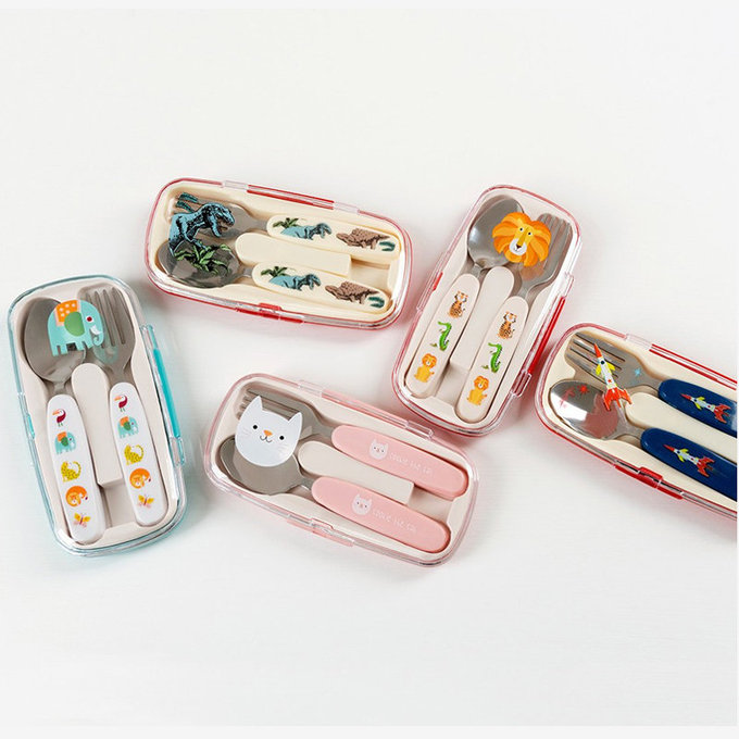 英國 Rex London 幼兒/兒童餐具2入組(附收納盒)_精靈花園_RL29566
