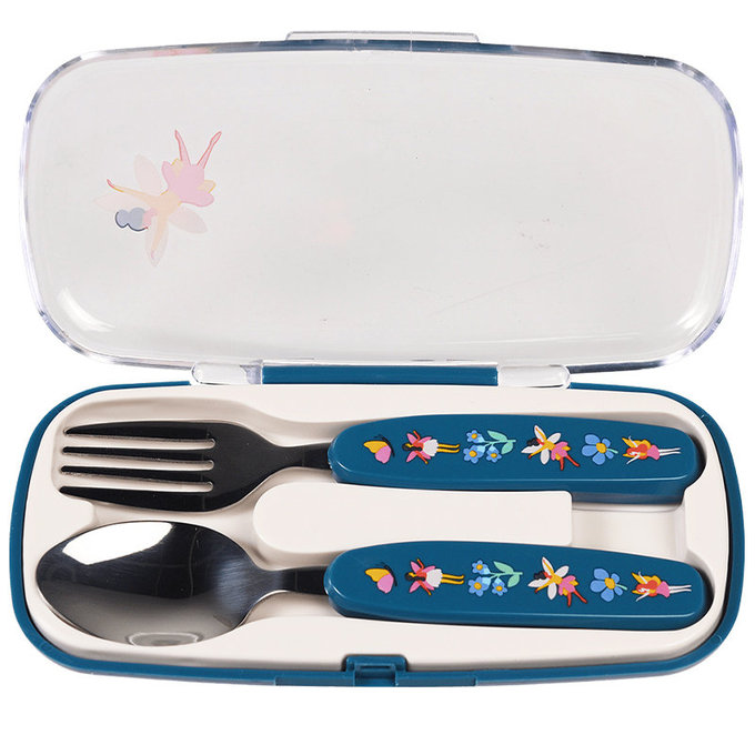 英國 Rex London 幼兒/兒童餐具2入組(附收納盒)_精靈花園_RL29566