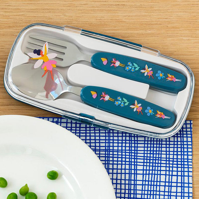 英國 Rex London 幼兒/兒童餐具2入組(附收納盒)_精靈花園_RL29566