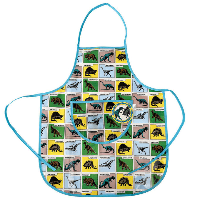 英國 Rex London 幼兒/兒童防潑水畫畫衣 繪畫衣 料理圍裙 烹飪圍裙 烘焙圍裙 工作圍裙_恐龍樂園_RL28056