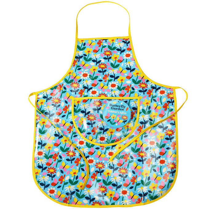 英國 Rex London 幼兒/兒童防潑水畫畫衣 繪畫衣 料理圍裙 烹飪圍裙 烘焙圍裙 工作圍裙_蝴蝶花園_RL29371