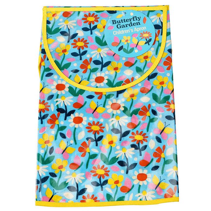 英國 Rex London 幼兒/兒童防潑水畫畫衣 繪畫衣 料理圍裙 烹飪圍裙 烘焙圍裙 工作圍裙_蝴蝶花園_RL29371