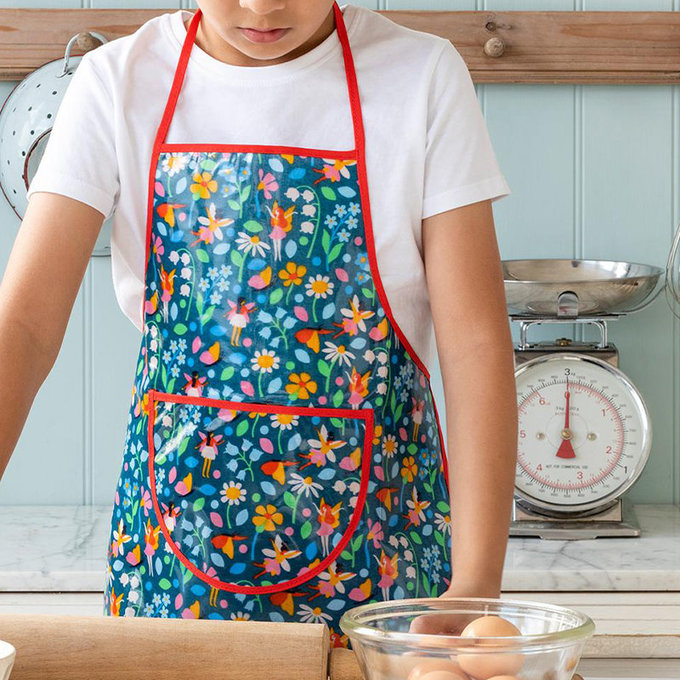 英國 Rex London 幼兒/兒童防潑水畫畫衣 繪畫衣 料理圍裙 烹飪圍裙 烘焙圍裙 工作圍裙_精靈花園_RL29372