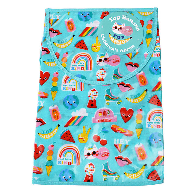 英國 Rex London 幼兒/兒童防潑水畫畫衣 繪畫衣 料理圍裙 烹飪圍裙 烘焙圍裙 工作圍裙_繽紛搖滾_RL29375