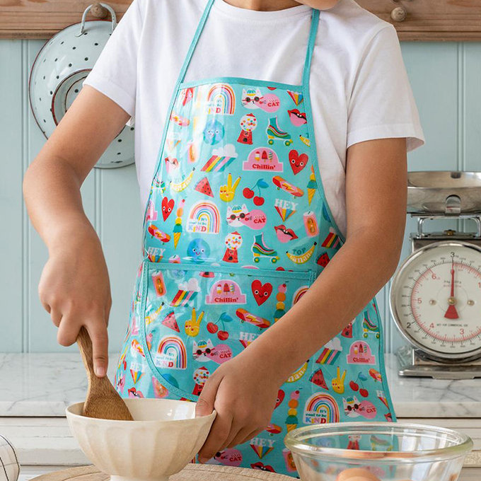 英國 Rex London 幼兒/兒童防潑水畫畫衣 繪畫衣 料理圍裙 烹飪圍裙 烘焙圍裙 工作圍裙_繽紛搖滾_RL29375