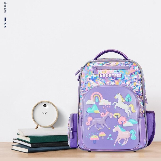 【JB DESIGN】Kocotree 減壓護脊書包-獨角獸粉紫小馬(小碼)  (結團後出貨)
