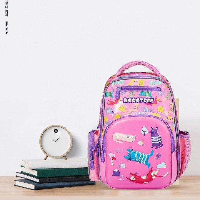 【JB DESIGN】Kocotree 減壓護脊書包-貓咪粉(小碼) (結團後出貨)