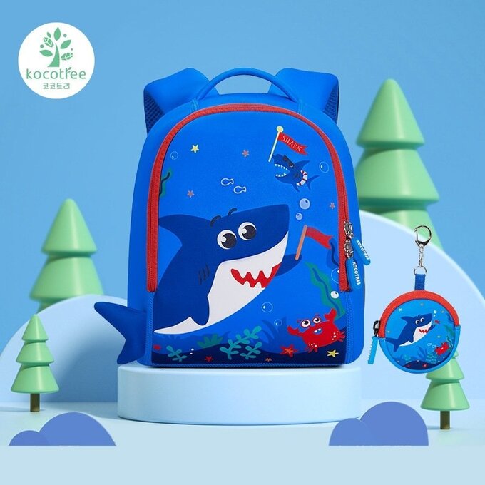 【JB DESIGN】Kocotree 立體造型背包-藍色鯊魚(大碼)(送零錢包) (結團後出貨)