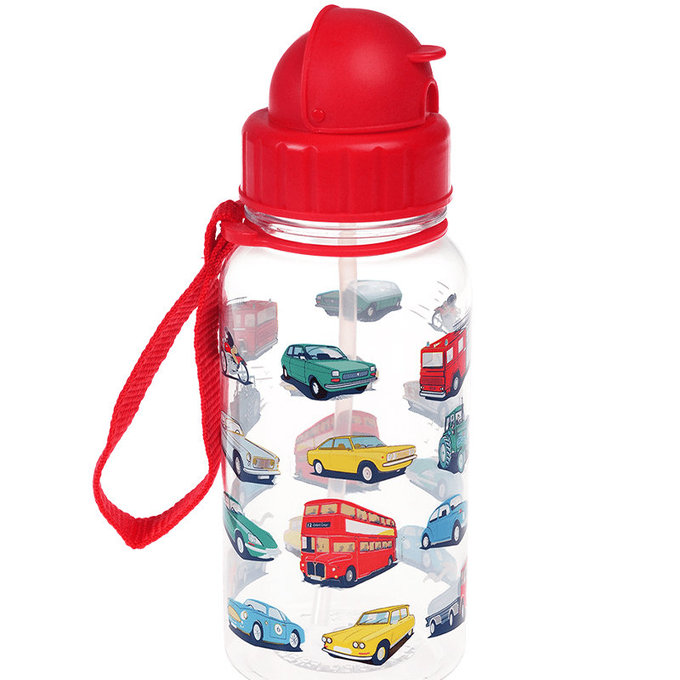 英國 Rex London 兒童 Tritan™ 吸管水瓶_車子聚會(500ml)_RL29725